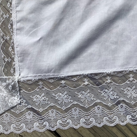 Large White Shawl with Lace Orthodox Wedding Headscarf TriangleScarf Solid White - Picture 5 of 11